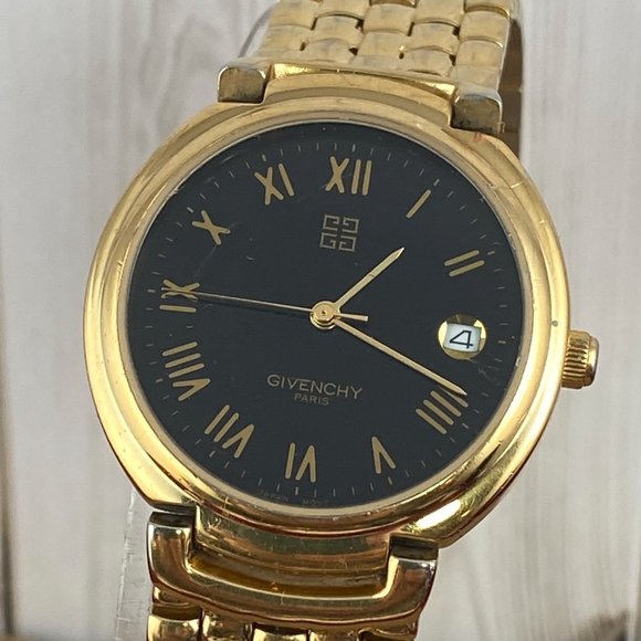 Givenchy Accessories - SOLD Vintage Givenchy Paris Watch 18K 10Micron Gold Plated  Date at 3 Roman